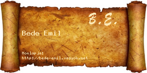 Bede Emil névjegykártya