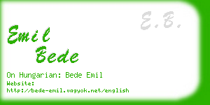 emil bede business card